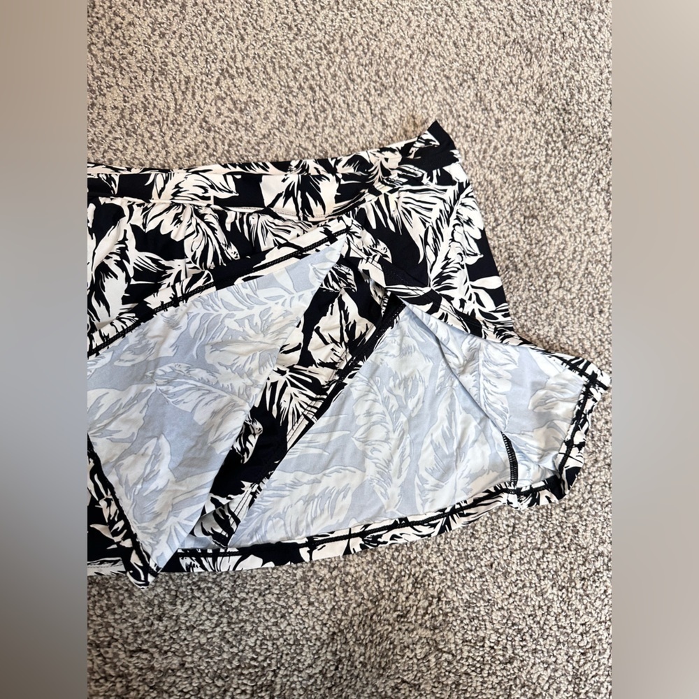 Catalina Women's Skirted Swimsuit Skirt Bottom black and white side split M 3431 - Picture 4 of 12